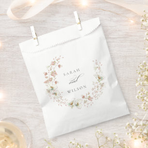 Sachets En Papier Blush White Rustic Meadow Floral Wreath Mariage