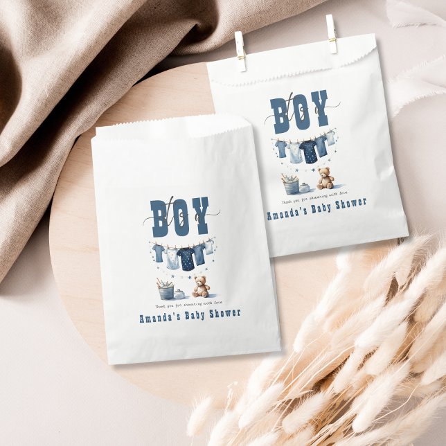 Sachets En Papier Boho Blue Clothesline Sweet It a Boy Baby shower (Créateur téléchargé)