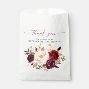 Sachets En Papier Boho Bourgogne Fleur Mariage Remerciement Cadeau