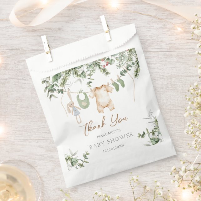 Sachets En Papier Boho Boy Baby shower d'hiver Merci (Coupé)