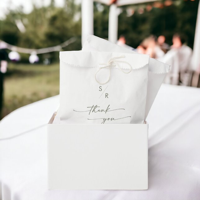 Sachets En Papier Boho Chic Mariage vert et blanc (Créateur téléchargé)