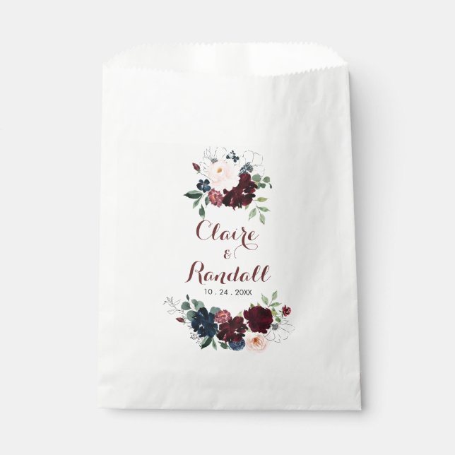 Sachets En Papier Boho de luxe coloré Mariage Floral (Devant)