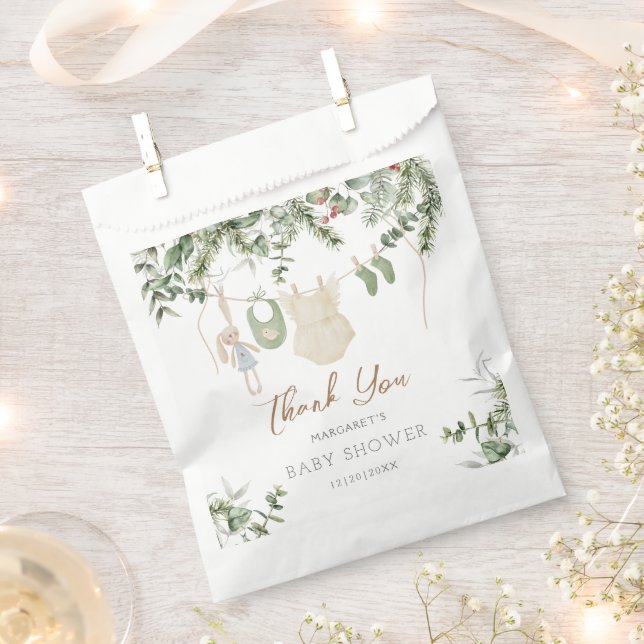 Sachets En Papier Boho fille Baby shower d'hiver Merci Favoriser les (Coupé)