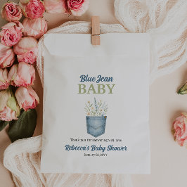 Sachets En Papier Boho Floral Denim Pocket Blue Jean Baby shower