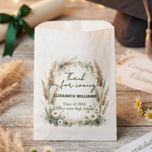 Sachets En Papier Boho Herbe des Pampas Marguerite Botanique Diplômé