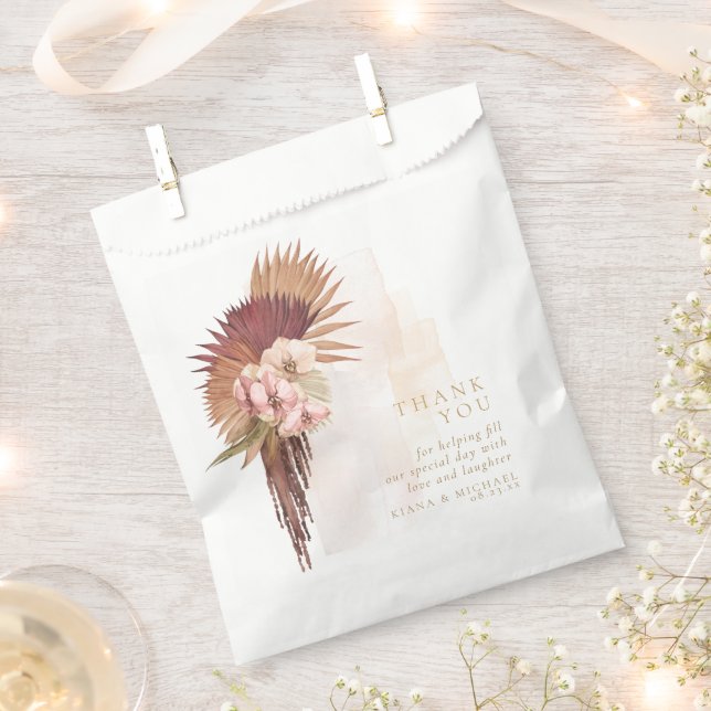 Sachets En Papier Boho Oasis Mariage Floral Merci ID959 (Coupé)