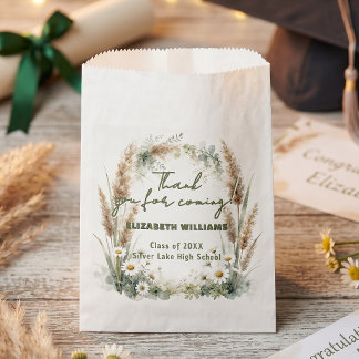 Sachets En Papier Boho Pampas Grass Daisy Botanical Graduation