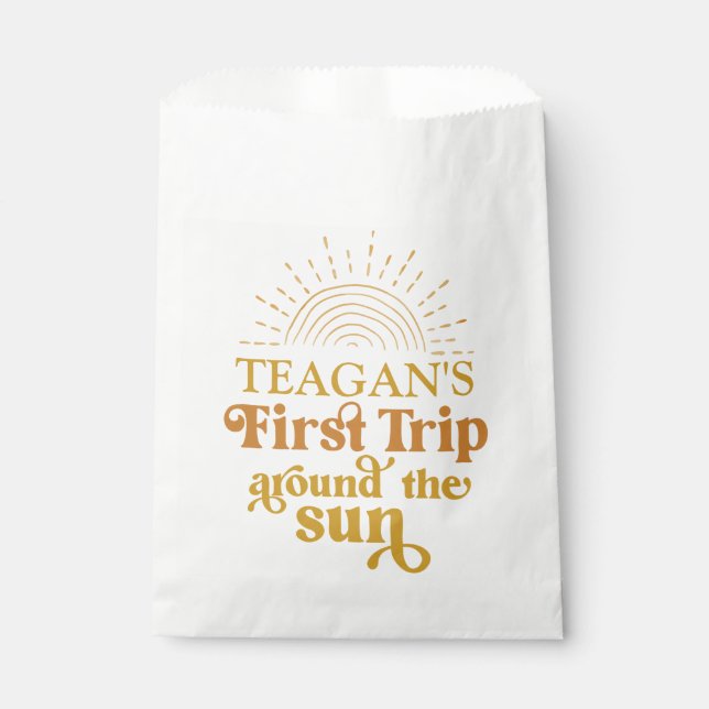 Sachets En Papier Boho Premier Voyage Autour Du Soleil Premier Anniv (Devant)