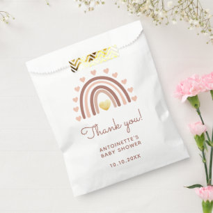 Sachets En Papier Boho Rainbow Baby shower Merci rose