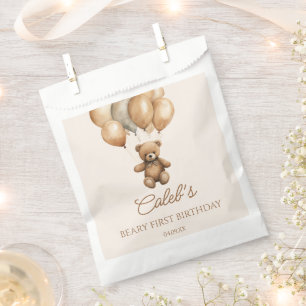 Sachets En Papier Boho Teddy Bear Beary Première fête d'anniversaire