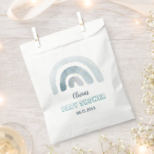 Sachets En Papier Boho Watercolor Blue Rainbow Baby shower