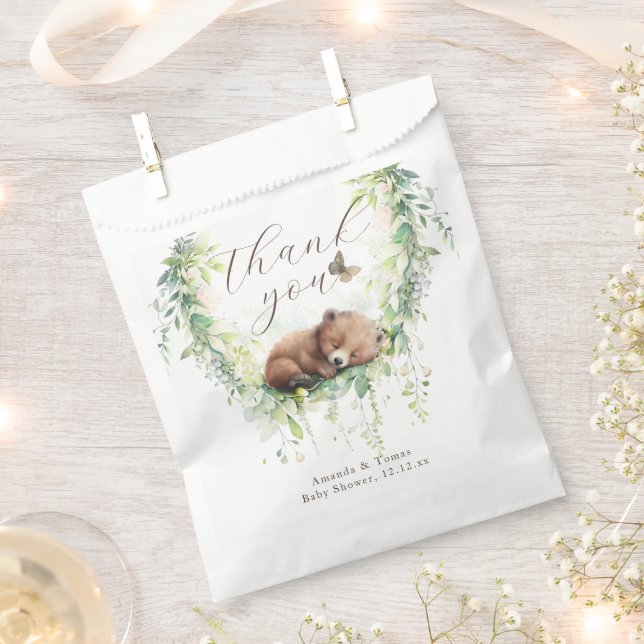 Sachets En Papier Bois Animaux Forêt Végétation Bébé Garçon Douche (Coupé)