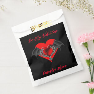 Sachets En Papier Bold Red Heart Valentine's Personnalisé