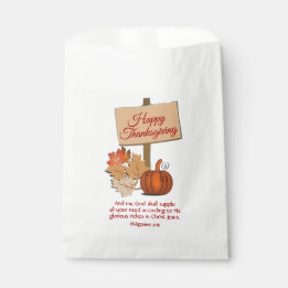 Sachets En Papier BON THANKSGIVING Philippiens 4:19 Écriture
