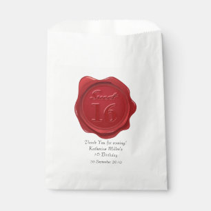 Sachets En Papier Bonbon joint rouge de cire de Merci de 16