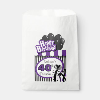Sachets En Papier Bonne fête d'anniversaire | Pourpre