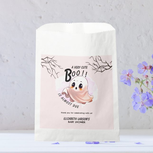 Sachets En Papier Boo Baby shower Halloween Pink thème mignonne fête (Créateur téléchargé)
