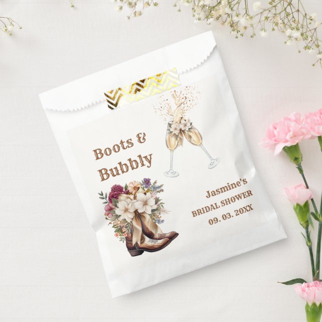 Sachets En Papier Boots & Bubbly Boho Western Bride douche Party (Scellé)