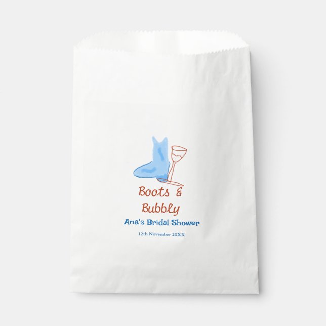 Sachets En Papier Bottes et bouteille de champagne pétillant enterre (Devant)