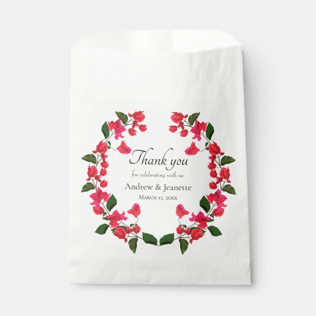 Sachets En Papier Bougainvillea Fleur Mariage Favoriser Sac (Devant)