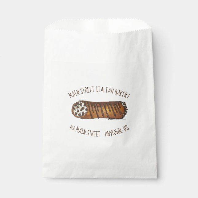 Sachets En Papier Boulangerie italienne Chocolat Chip Cannoli Pâtiss (Devant)