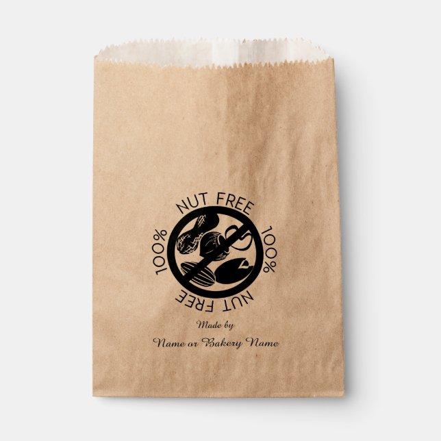 Sachets En Papier Boulangerie personnalisée 100% sans noix Boulanger (Devant)
