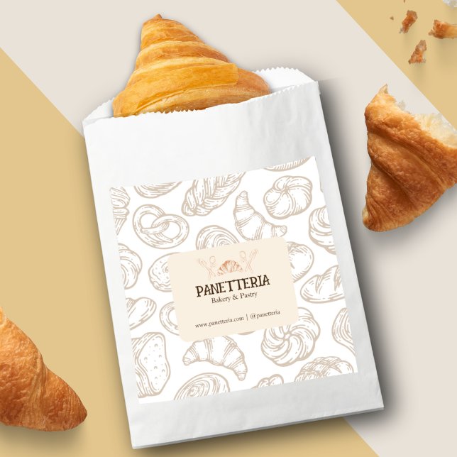 Sachets En Papier Boulangerie rustique Commerce Beige et Brown (Créateur téléchargé)