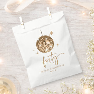 Sachets En Papier Boule disco dorée Quarantième fête d'anniversaire