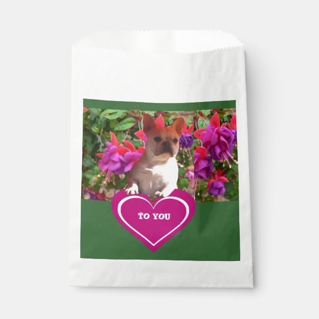 Sachets En Papier Bouledogue français coeur Mère Bouledogue Français (Devant)
