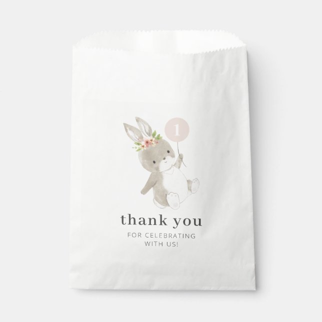 Sachets En Papier Boulon rose lapin (Devant)