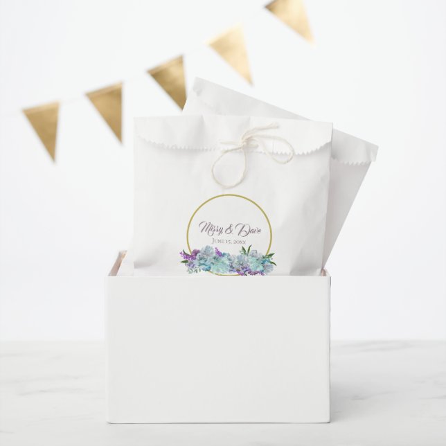 Sachets En Papier Bouquet bleu turquoise Mariage Suite Réception (Fête)