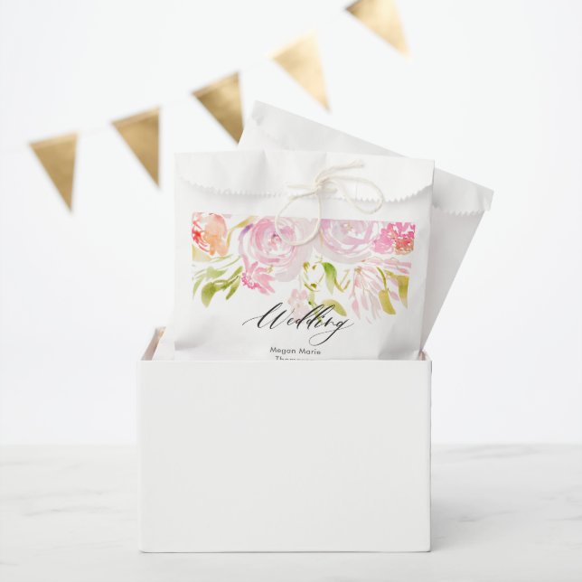 Sachets En Papier Bouquet de Rose d'aquarelle Boho (Fête)