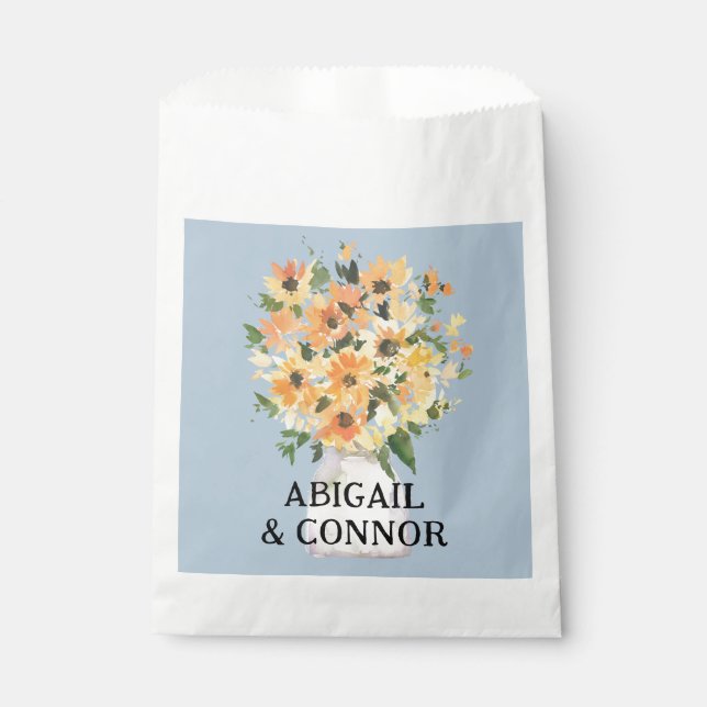 Sachets En Papier Bouquet de tournesols rustique aquarelle (Devant)