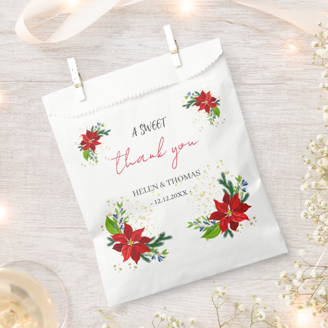 Sachets En Papier Bouquet floral Poinsettia, (Coupé)