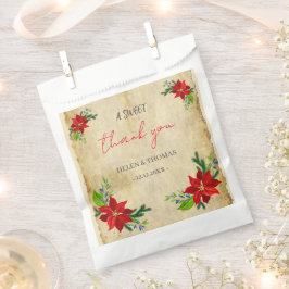 Sachets En Papier Bouquet Floral Poinsettia, Vintage
