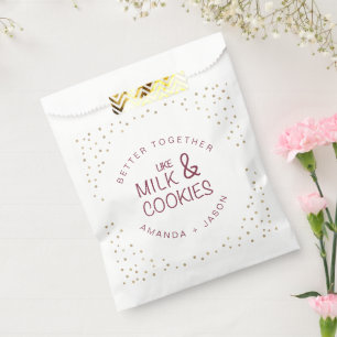 Sachets En Papier Bourgogne et Parties scintillant Lait et biscuits 