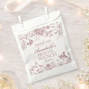 Sachets En Papier Bourgogne Floral Vintage Dessert de Brunch de Mari