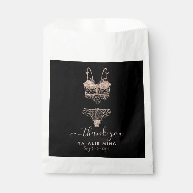 Sachets En Papier Boutique rose Gold Lingerie Merci (Devant)