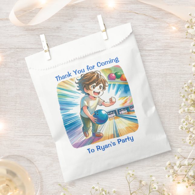 Sachets En Papier Bowling Party Boy's Annime Favors (Coupé)