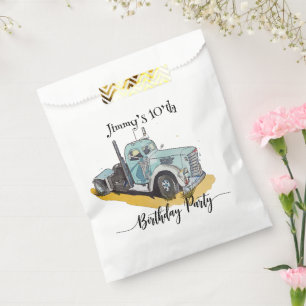 Sachets En Papier Boys Anniversaire Party Blue Semi Truck