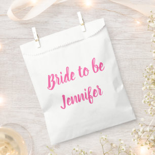 Sachets En Papier Bride rose Nom personnalisé Mariage Bachelorette