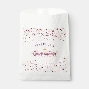 Sachets En Papier Broussailleux branché Bourgogne & Or Confetti Quin
