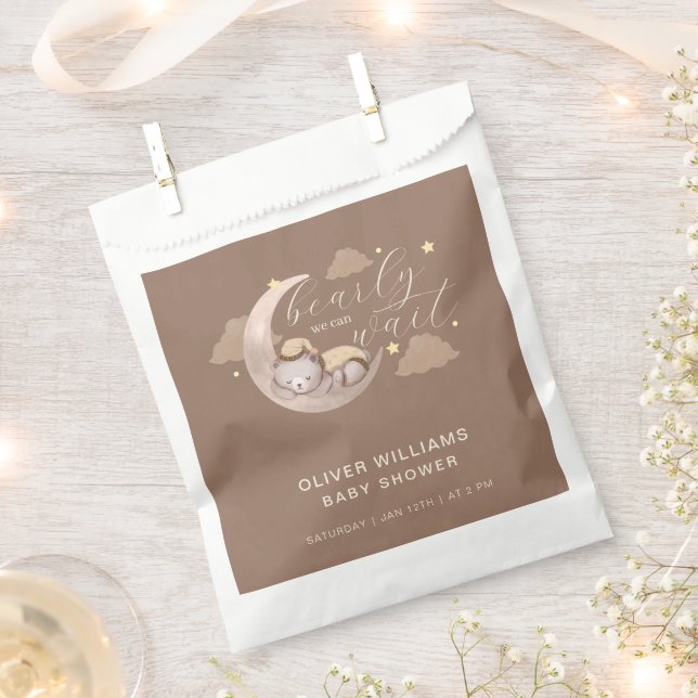 Sachets En Papier Brown Bearly Wait Moon Star Sleepy Bear (Coupé)