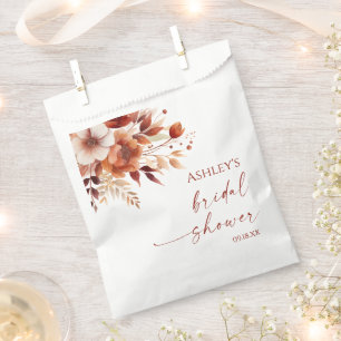 Sachets En Papier Brun Floral Burgundy Rouillé Mariage