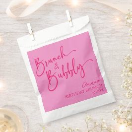 Sachets En Papier Brunch rose chaud et fête de brunch d'anniversaire