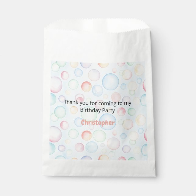 Sachets En Papier Bubbles & Fins Children's Birthday (Devant)