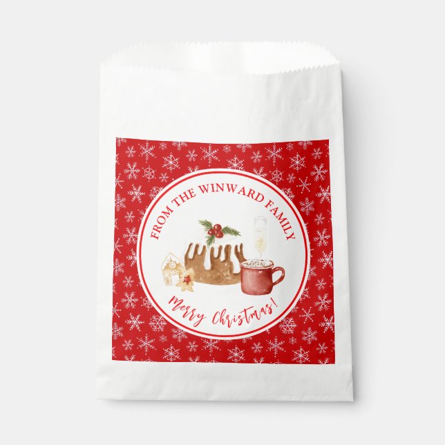 Sachets En Papier Bûche de Noël de Fêtes de Fin d'Année (Devant)