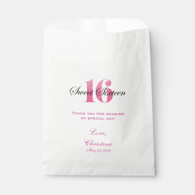 Sachets En Papier Buffet sucré 16 Mercis Favor Bar Candy (Devant)