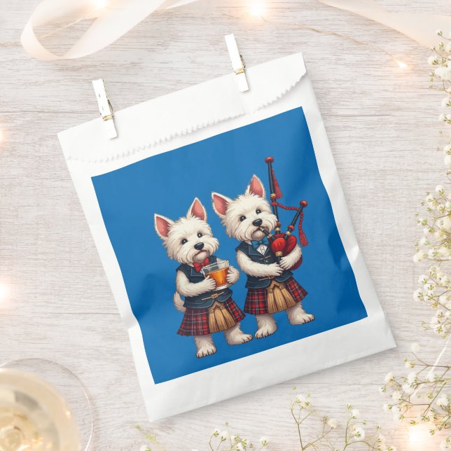 Sachets En Papier Burns Supper Westie Terrier Bagpiper And Usher (Coupé)