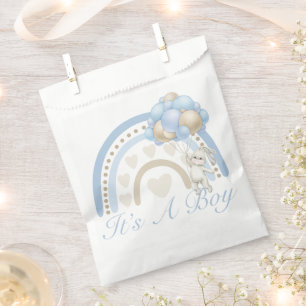 Sachets En Papier C’est un Baby shower arc-en-ciel Boy Blue Pastel